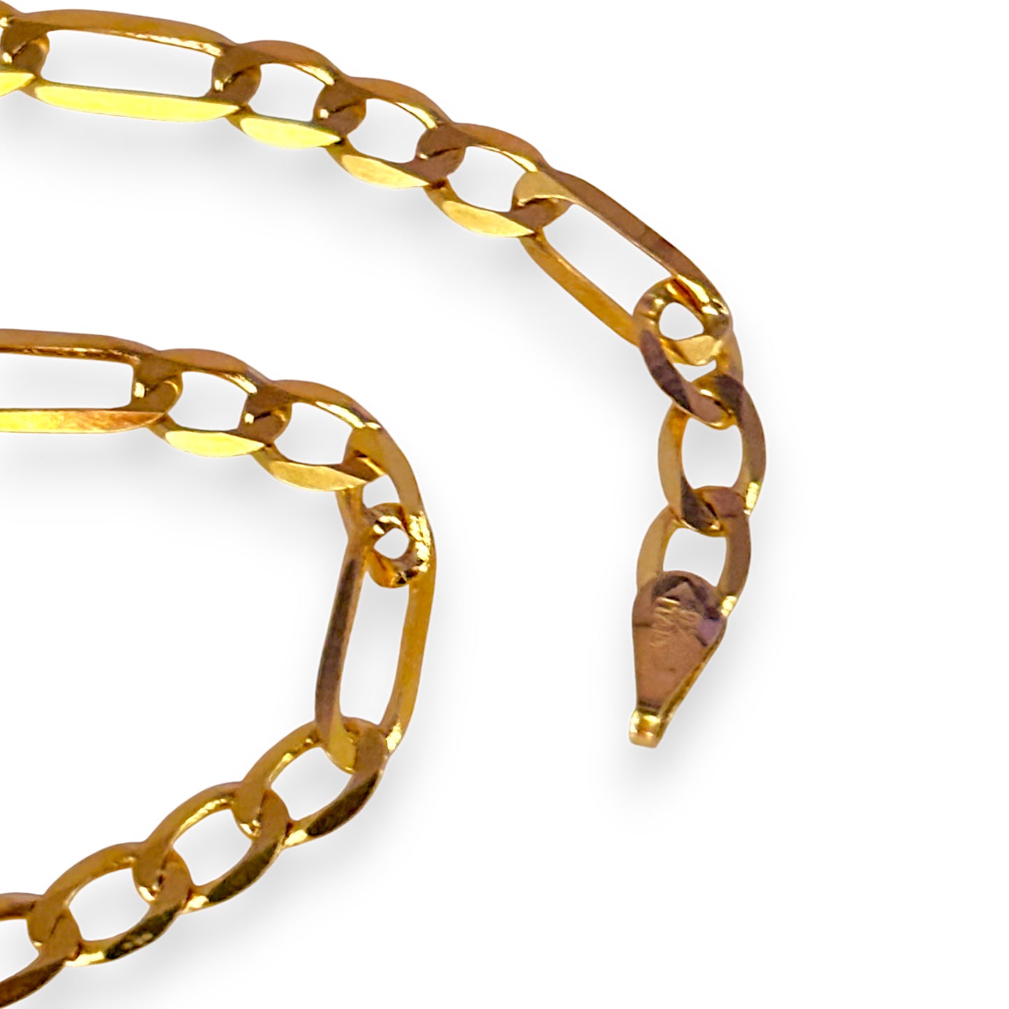 GOLD DEAL | 9ct Gold Figaro Flat Bracelet Length 21cm