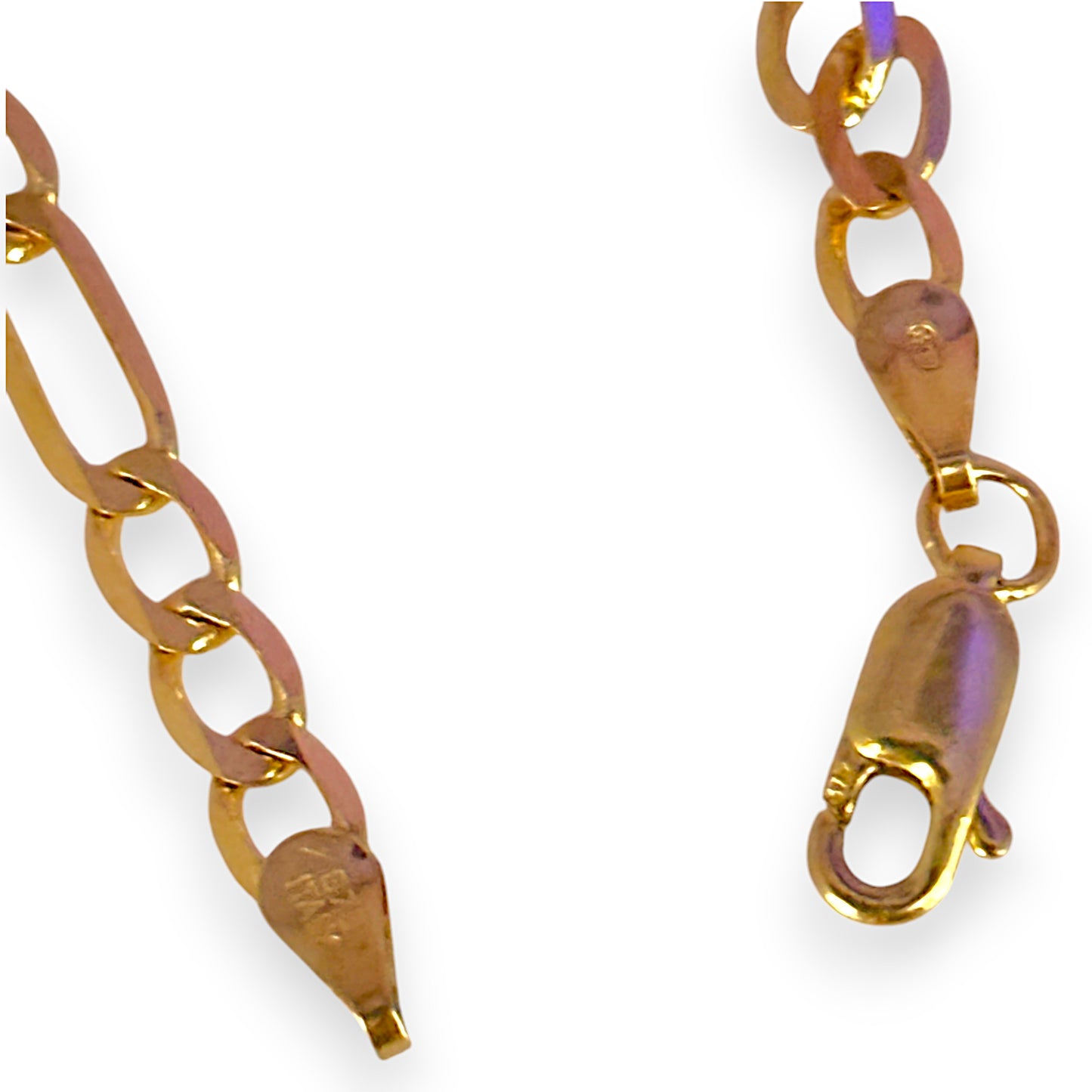 GOLD DEAL | 9ct Gold Figaro Flat Bracelet Length 21cm