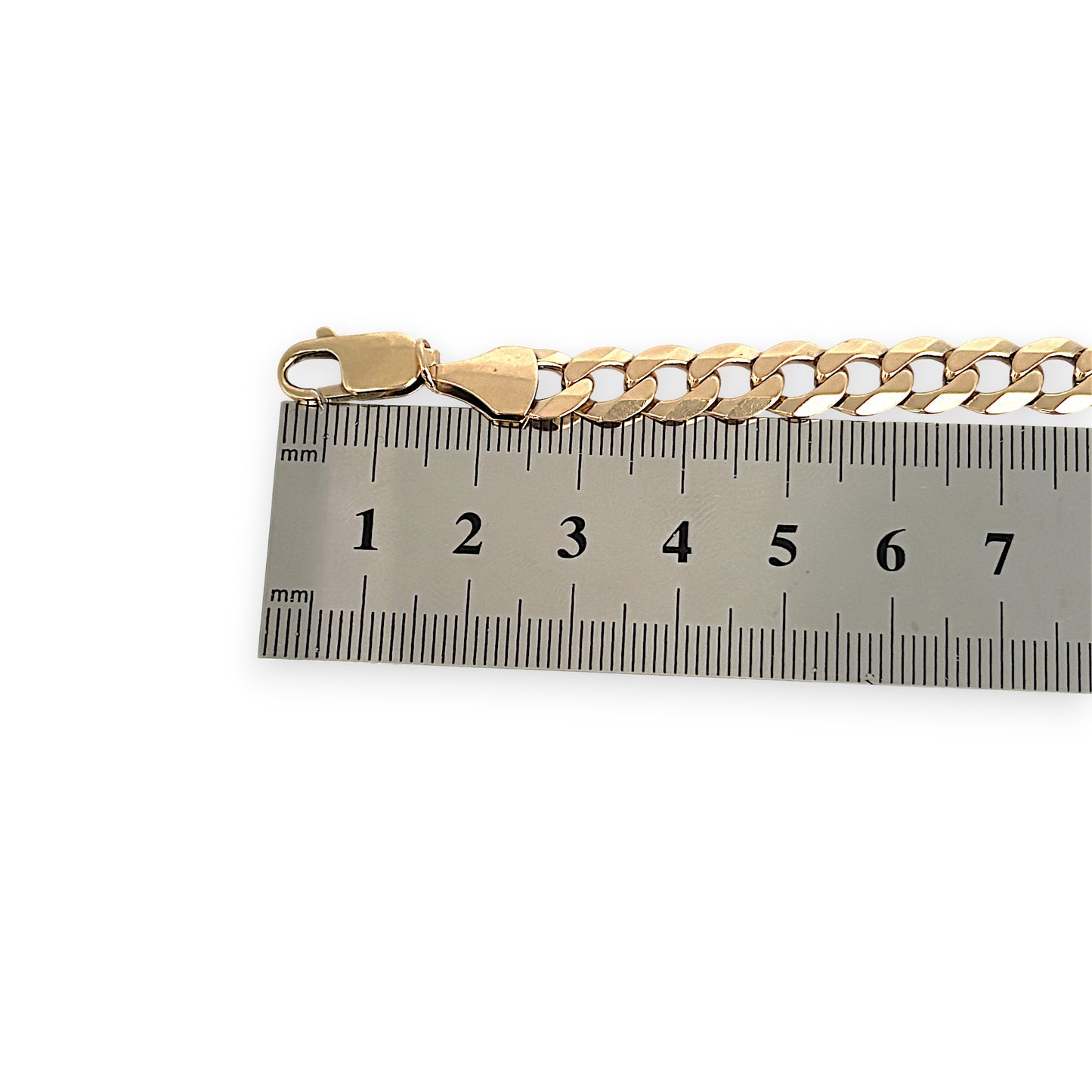 GOLD DEAL | 9ct (9K) Gold Rounded Curb Flat Link Bracelet 25cm