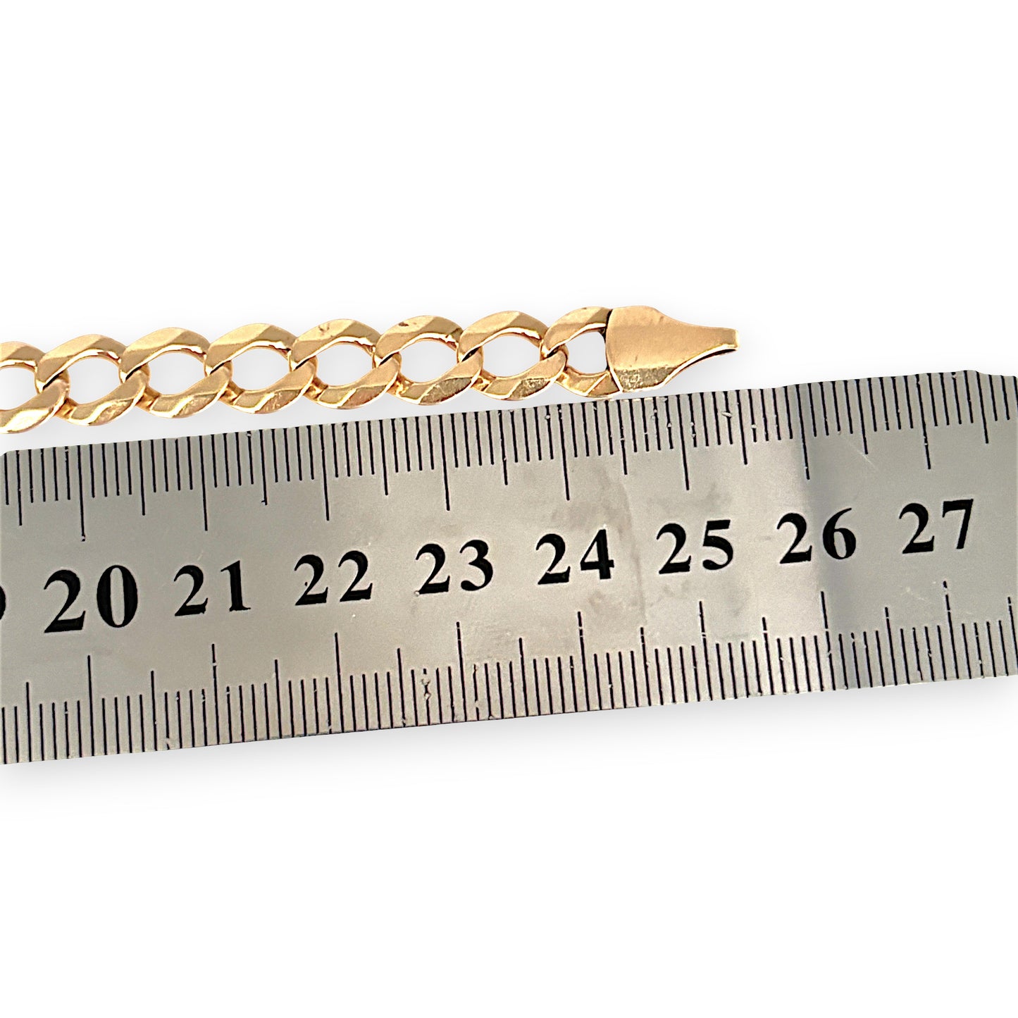 GOLD DEAL | 9ct (9K) Gold Rounded Curb Flat Link Bracelet 25cm