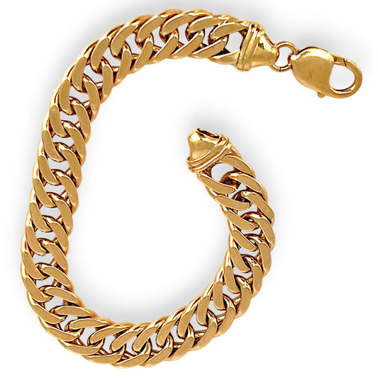 GOLD DEAL | 9ct (9K) Gold Commanding Curb Link Refurbished Bracelet Valuation $12,550