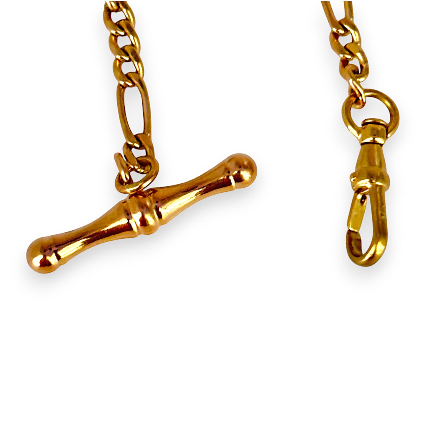 9ct Gold Figaro Bracelet Length 19cm with Fob. R # 737