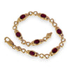 GOLD DEAL | 9ct Gold Crossover Link Natural Garnet Bracelet