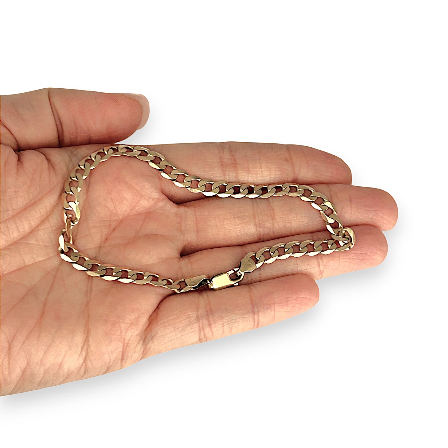 GOLD DEAL | FLASH SALE 9ct (9K) Gold Smooth Curb Link Bracelet Length 22cm