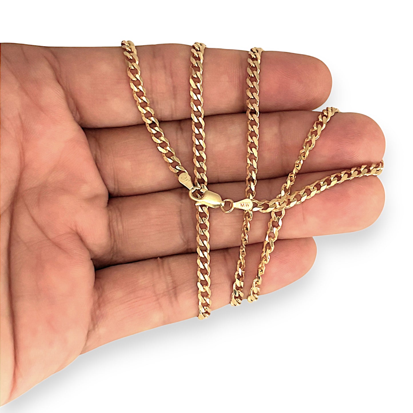 GOLD DEAL | FLASH SALE 9ct (9K) Gold NZ Refurbished 60cm Angled-Cut Curb Chain