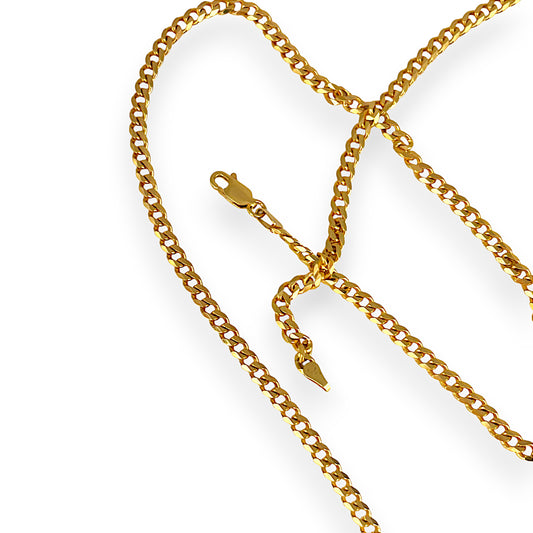 GOLD DEAL | 9ct (9K) Gold NZ Refurbished 60cm Angled-Cut Curb Chain