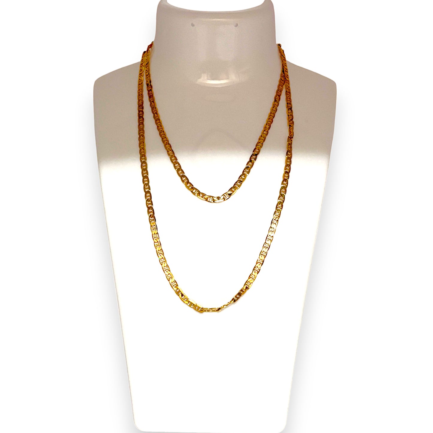 GOLD DEAL | 9ct Gold Flat Mariner Solid Chain Length 70cm