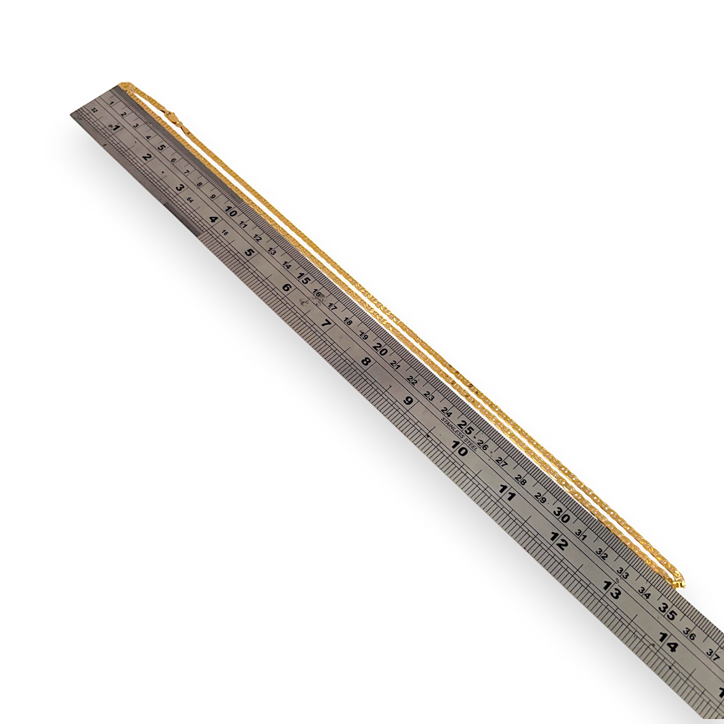 GOLD DEAL | 9ct Gold Flat Mariner Solid Chain Length 70cm