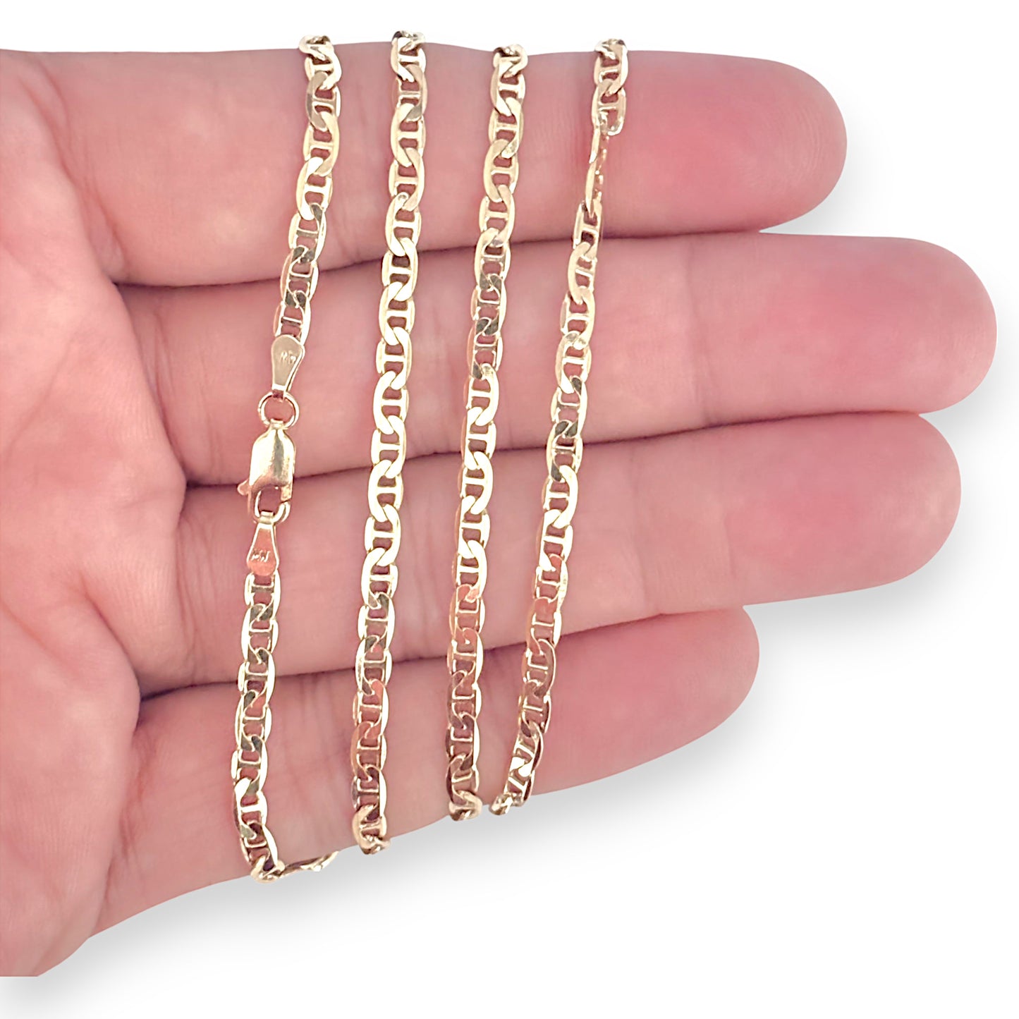 GOLD DEAL | 9ct Gold Flat Mariner Solid Chain Length 70cm