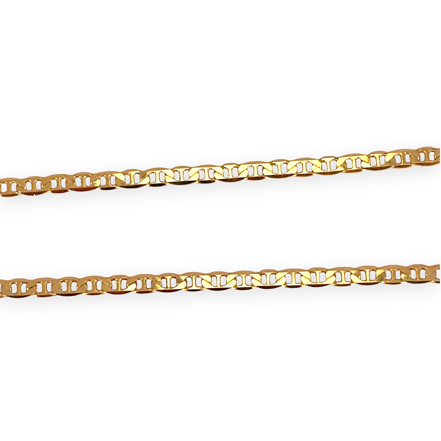 GOLD DEAL | 9ct Gold Flat Mariner Solid Chain Length 70cm