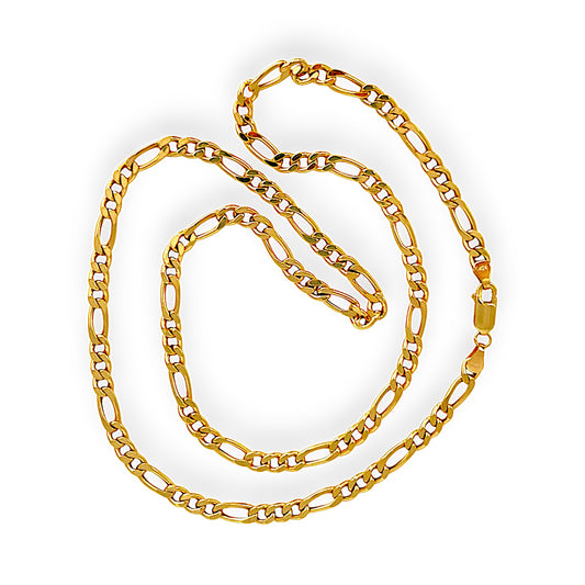 XMAS DEAL | 18kt Gold 54cm Silken Touch Figaro Refurbished Chain Valuation $6,750