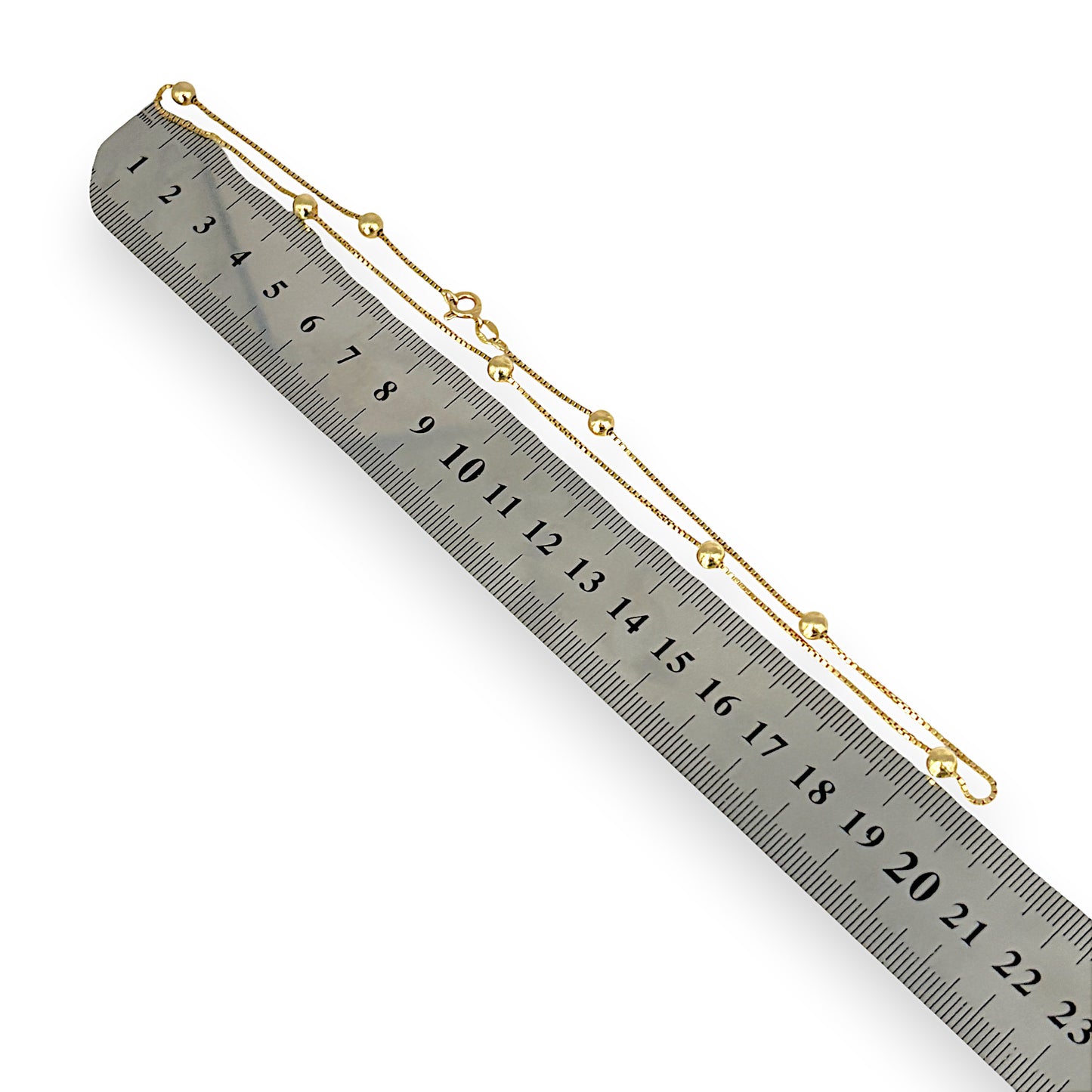 GOLD DEAL | 18ct (18K) Gold 40cm Solid Moon Cut Bead Chain