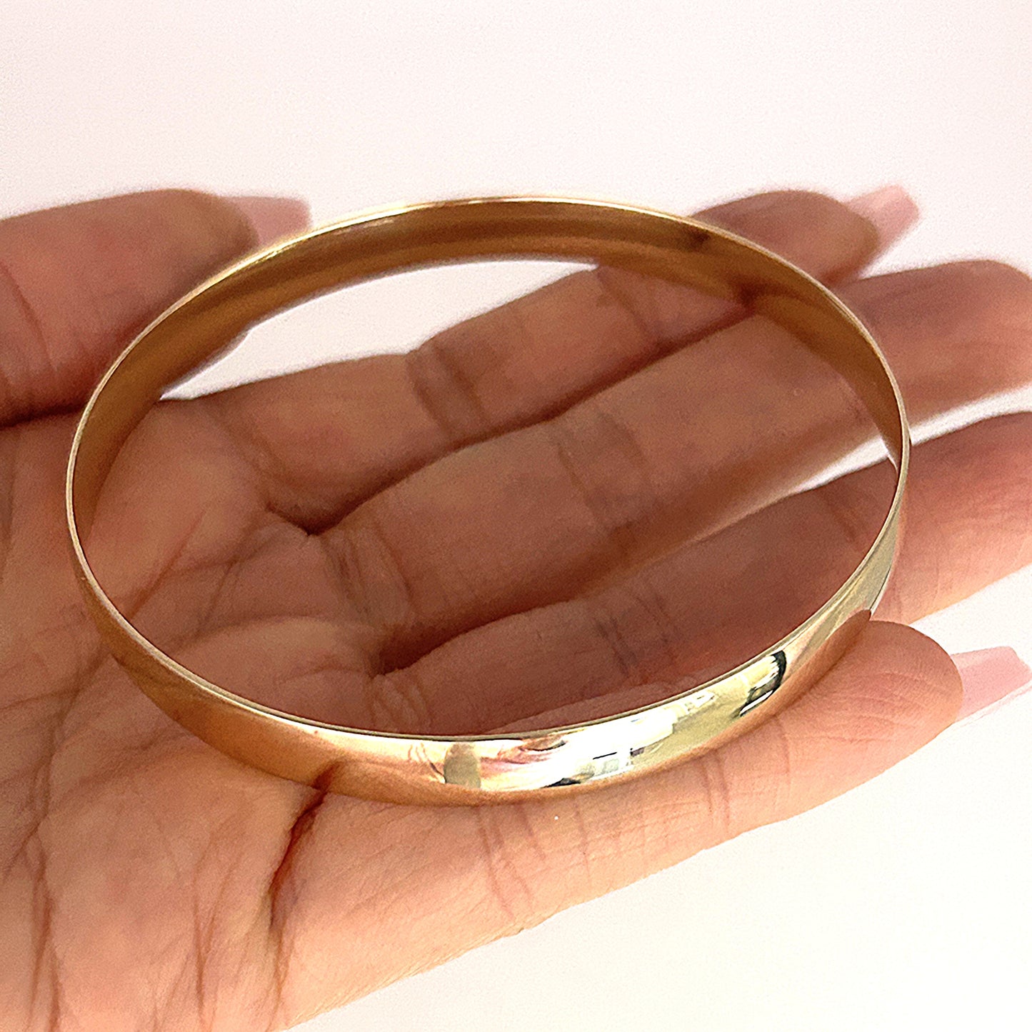 GOLD DEAL | 9ct (9K) Gold Refurbished Elemental Plain Solid Bangle Valuation $3,550
