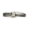 XMAS DEAL | 10kt MICHAEL HILL White Gold Double Row Ring with Diamond