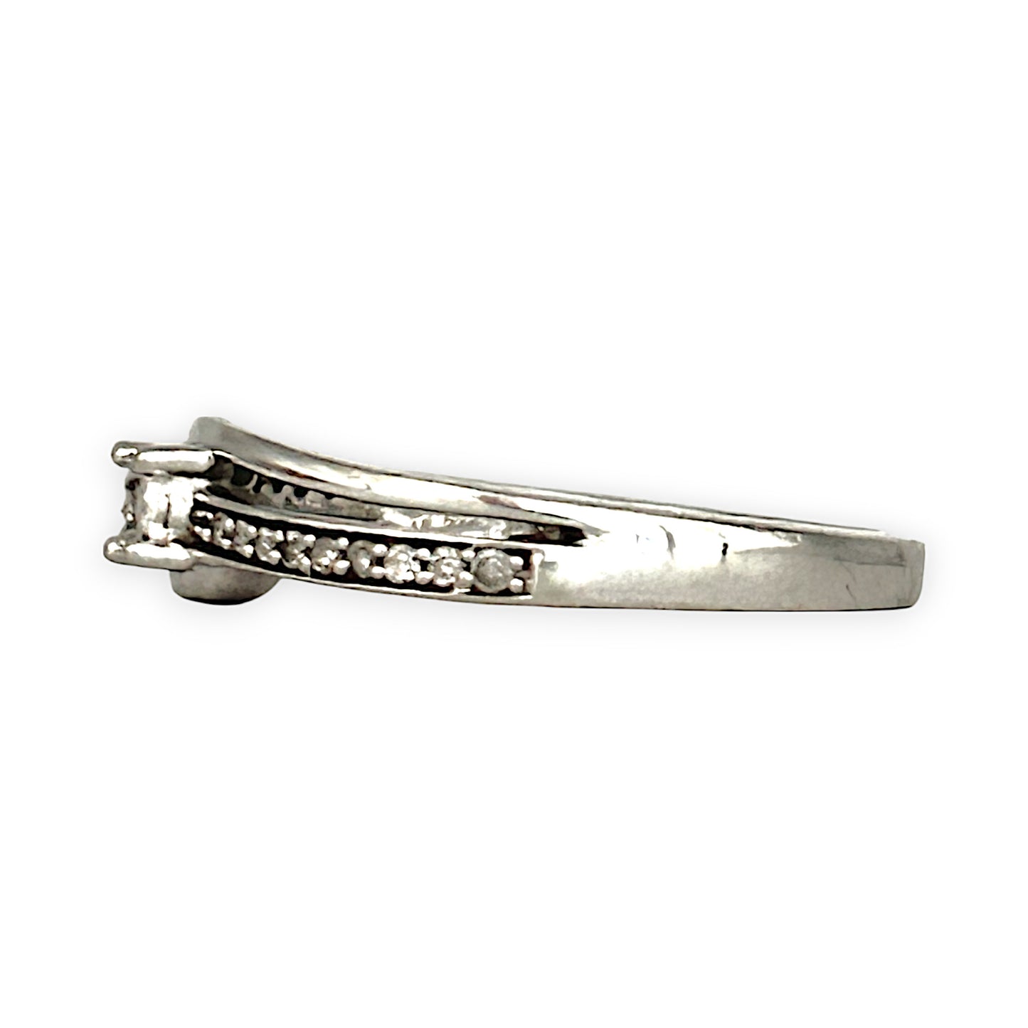 GOLD DEAL | 10ct (10K) MICHAEL HILL White Gold Double Row Ring with Diamond