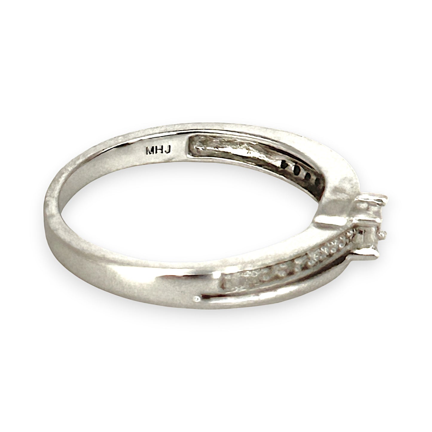 GOLD DEAL | 10ct (10K) MICHAEL HILL White Gold Double Row Ring with Diamond