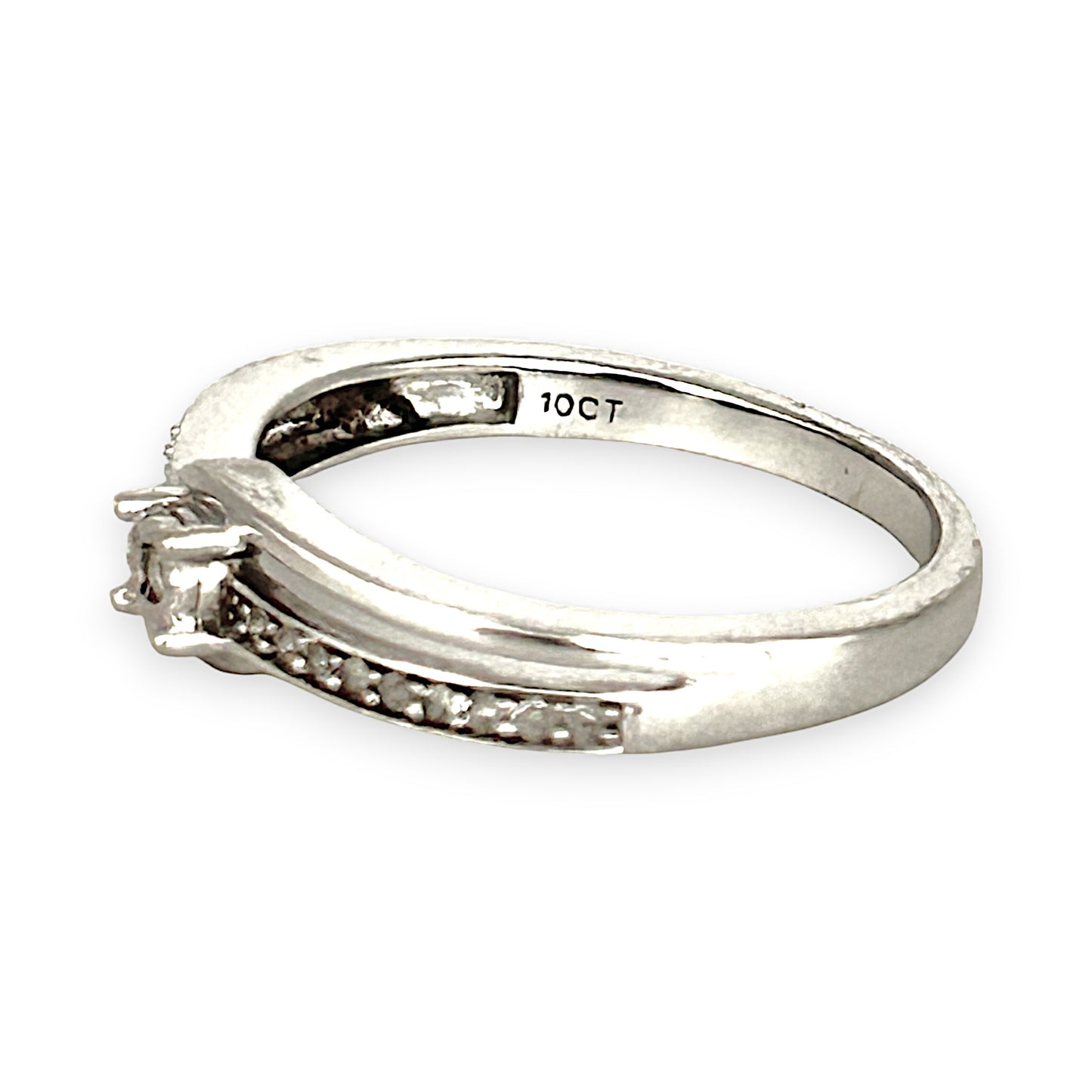 GOLD DEAL | 10ct (10K) MICHAEL HILL White Gold Double Row Ring with Diamond