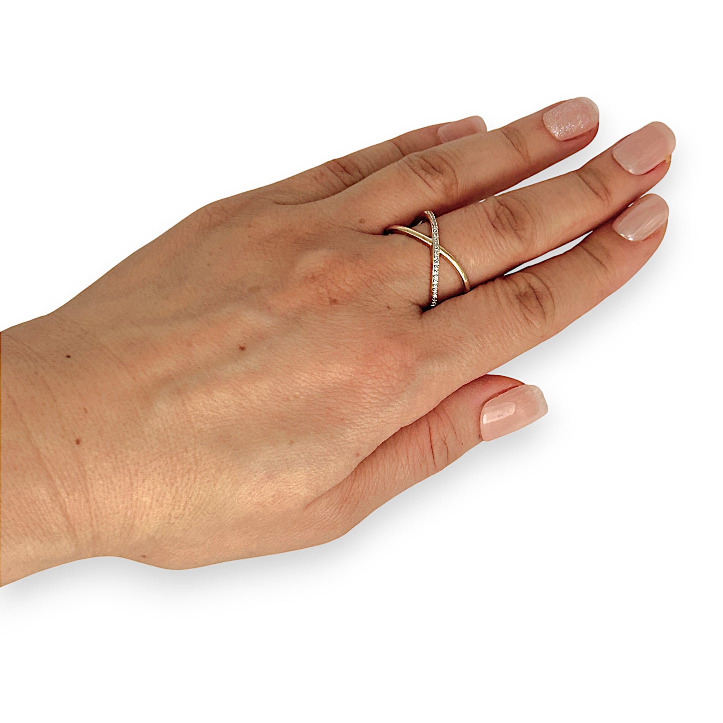 GOLD DEAL | 10ct (10K) Gold MICHAEL HILL Crossover Ring with Diamonds