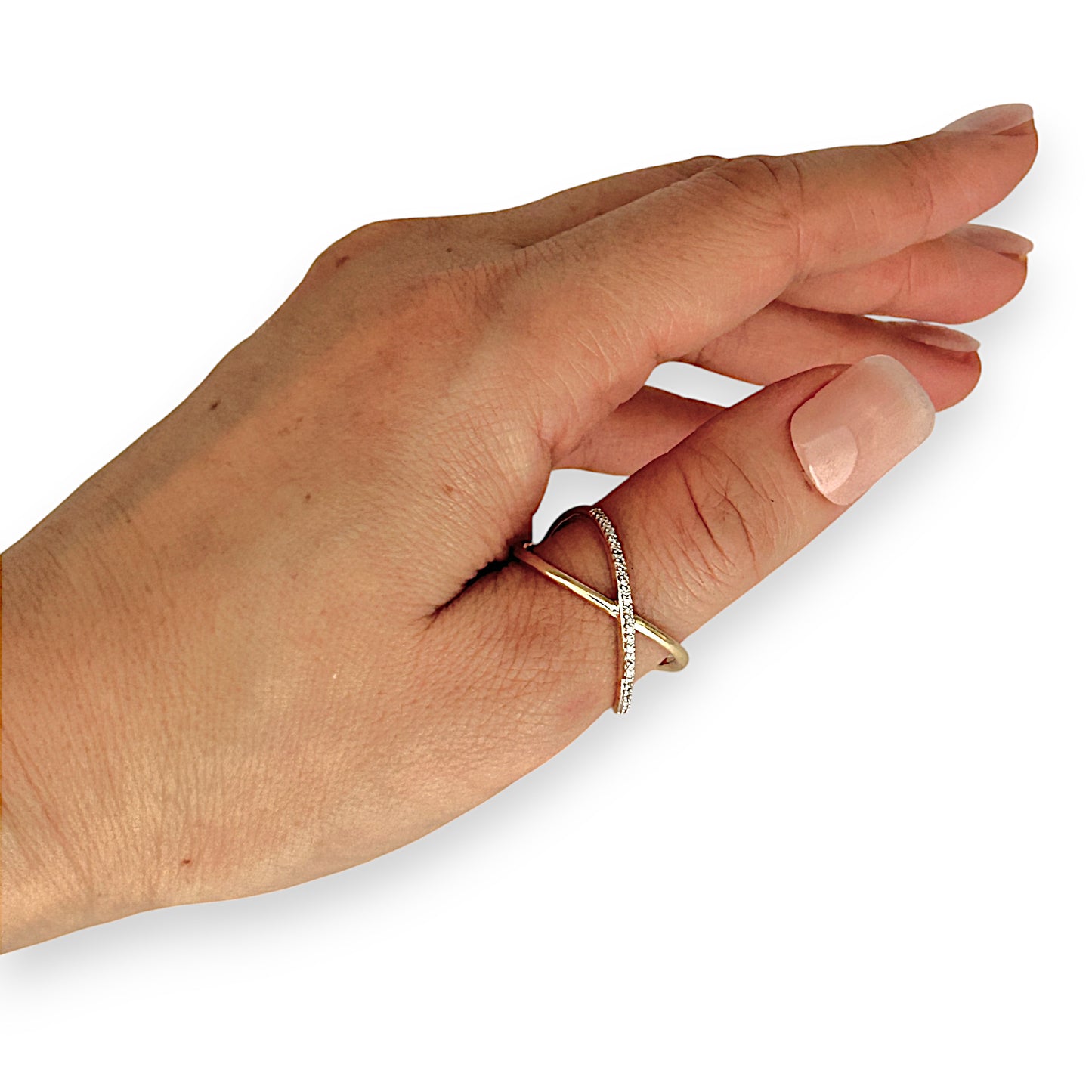 GOLD DEAL | 10ct (10K) Gold MICHAEL HILL Crossover Ring with Diamonds