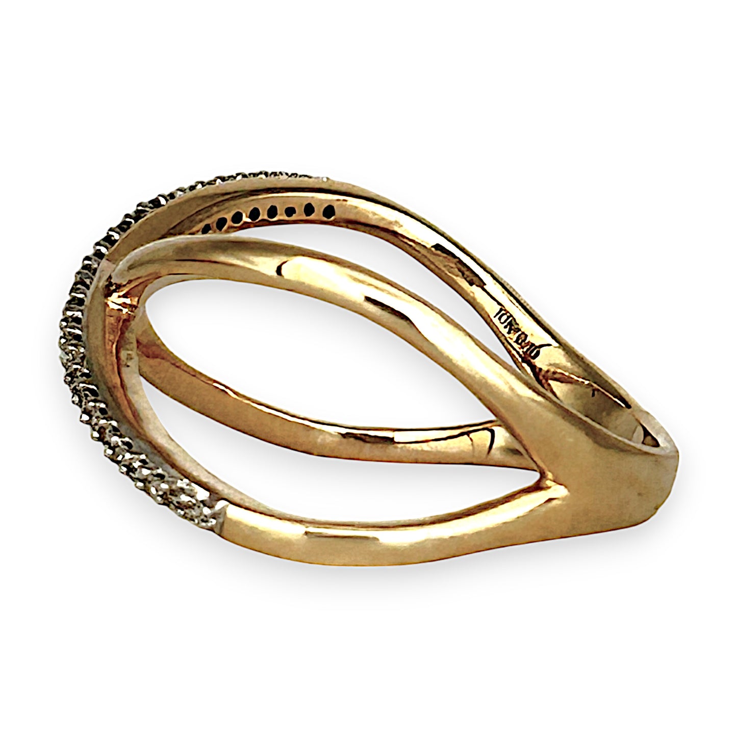 GOLD DEAL | 10ct (10K) Gold MICHAEL HILL Crossover Ring with Diamonds