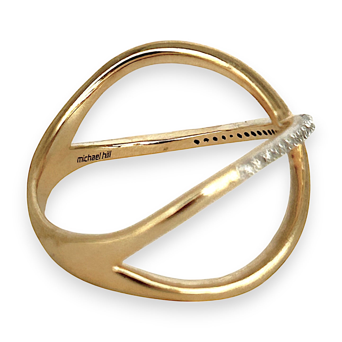GOLD DEAL | 10ct (10K) Gold MICHAEL HILL Crossover Ring with Diamonds