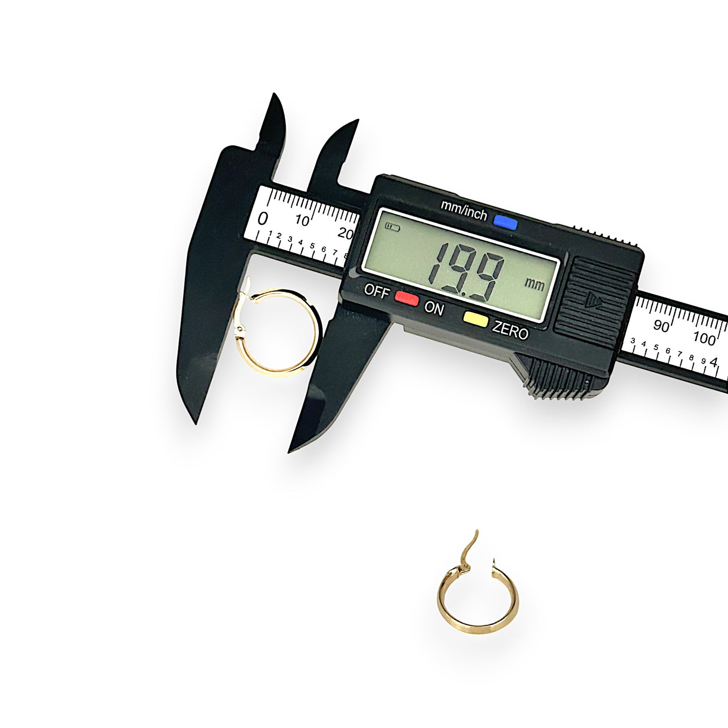 GOLD DEAL | 10K Gold MICHAEL HILL 19mm Mountain Tip Hoop Earrings
