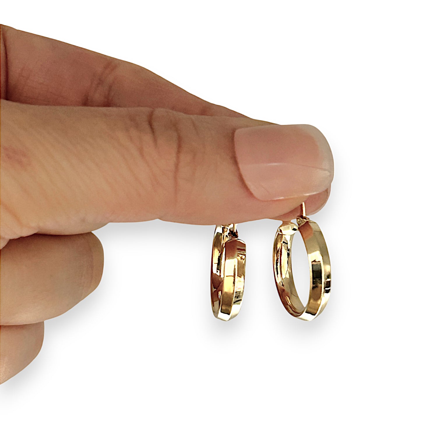 GOLD DEAL | 10K Gold MICHAEL HILL 19mm Mountain Tip Hoop Earrings
