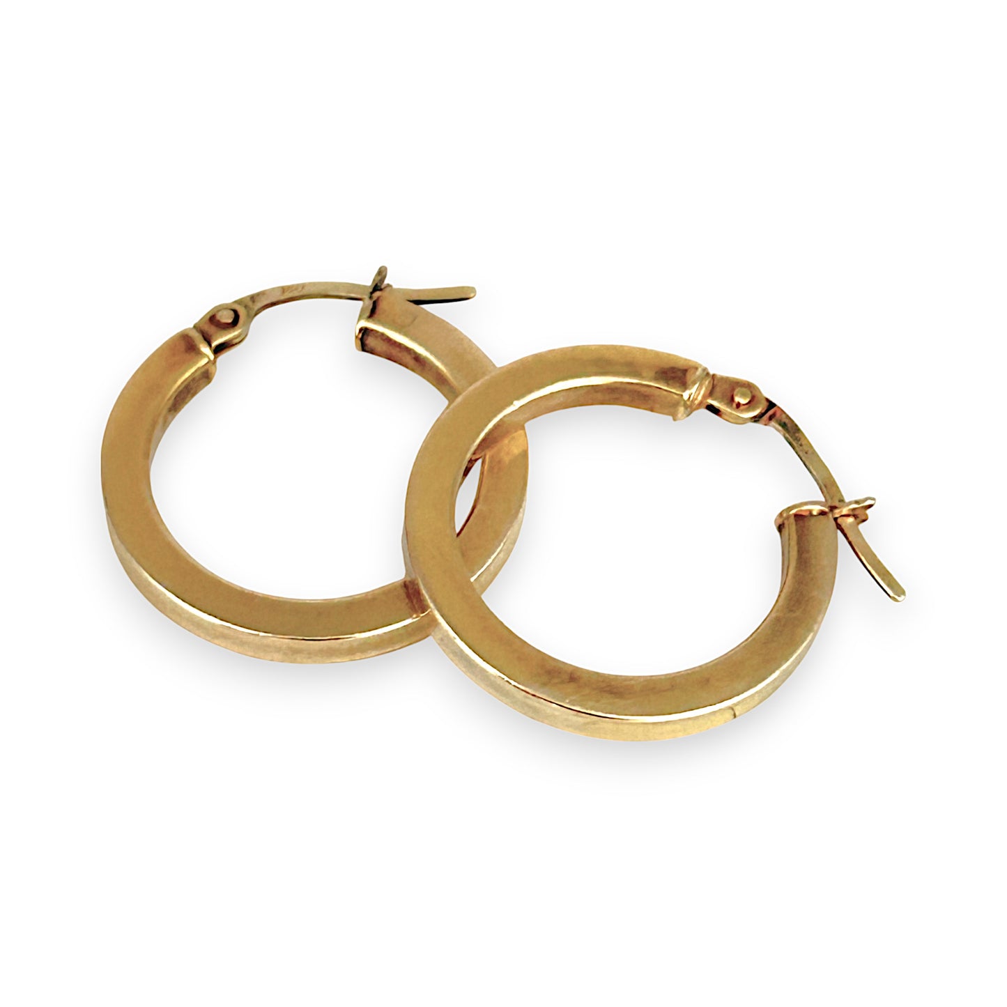 GOLD DEAL | 10ct (10K) Gold MICHAEL HILL 19.5mm Square Edge Hoop Earrings
