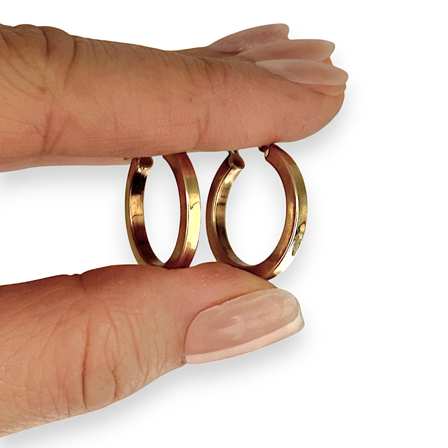 GOLD DEAL | 10ct (10K) Gold MICHAEL HILL 19.5mm Square Edge Hoop Earrings