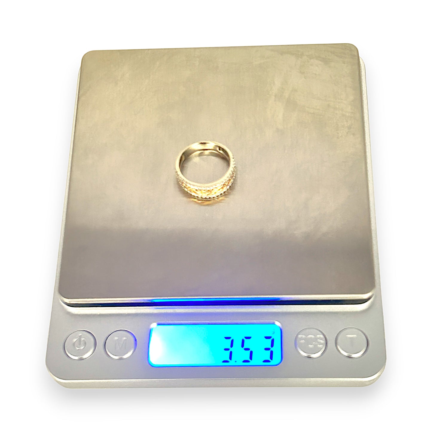 GOLD DEAL | 14ct (14K) Gold Y/W Na Hoku Nalini Ring with Diamonds Size N