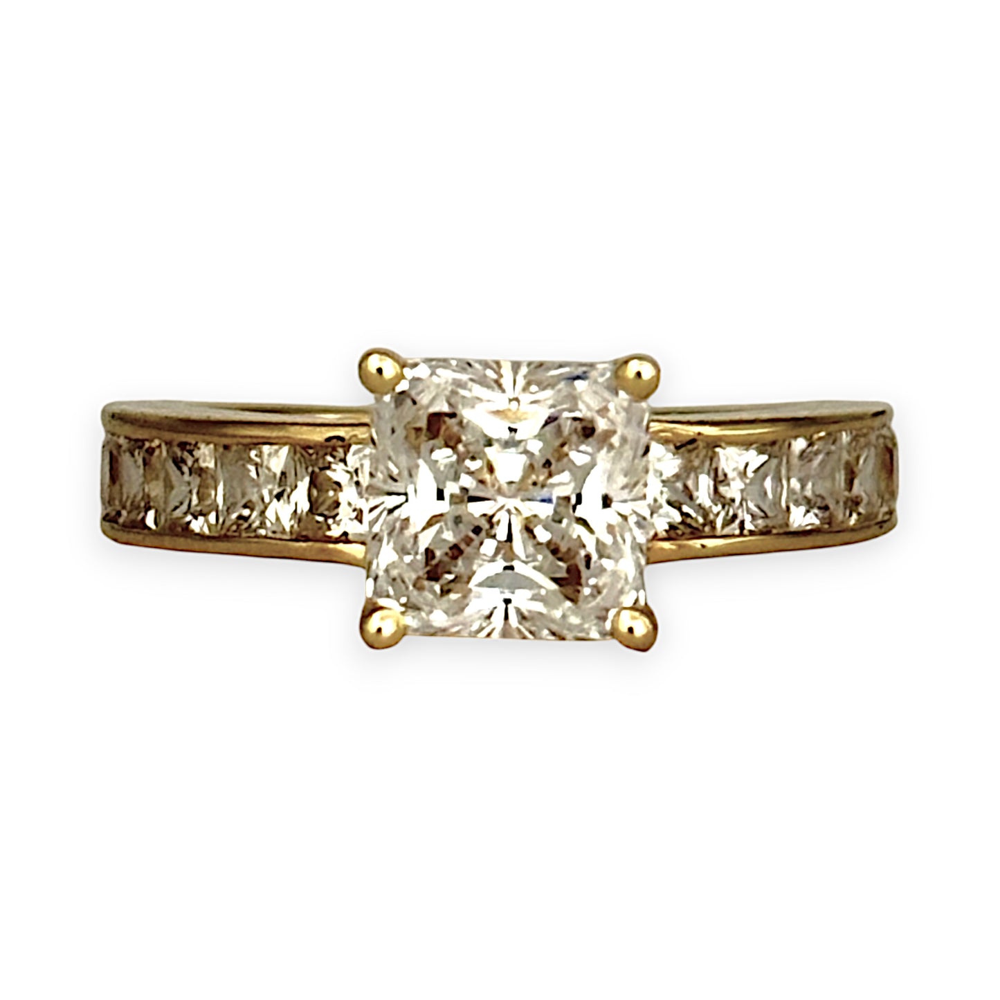 GOLD DEAL | 14ct (14K) Gold Ring Size O with Moissanite