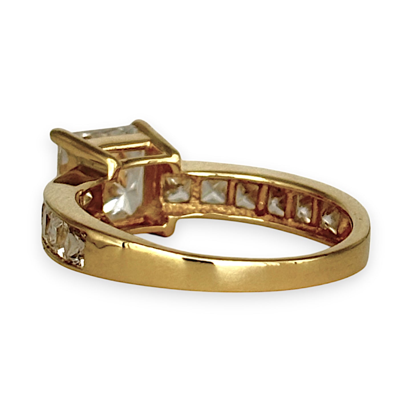 GOLD DEAL | 14ct (14K) Gold Ring Size O with Moissanite