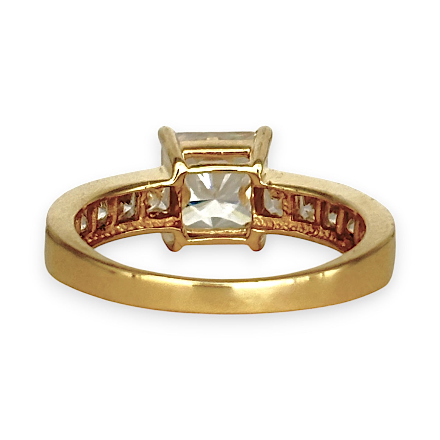 GOLD DEAL | 14ct (14K) Gold Ring Size O with Moissanite