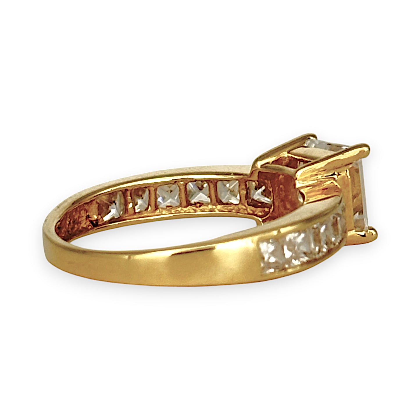 GOLD DEAL | 14ct (14K) Gold Ring Size O with Moissanite