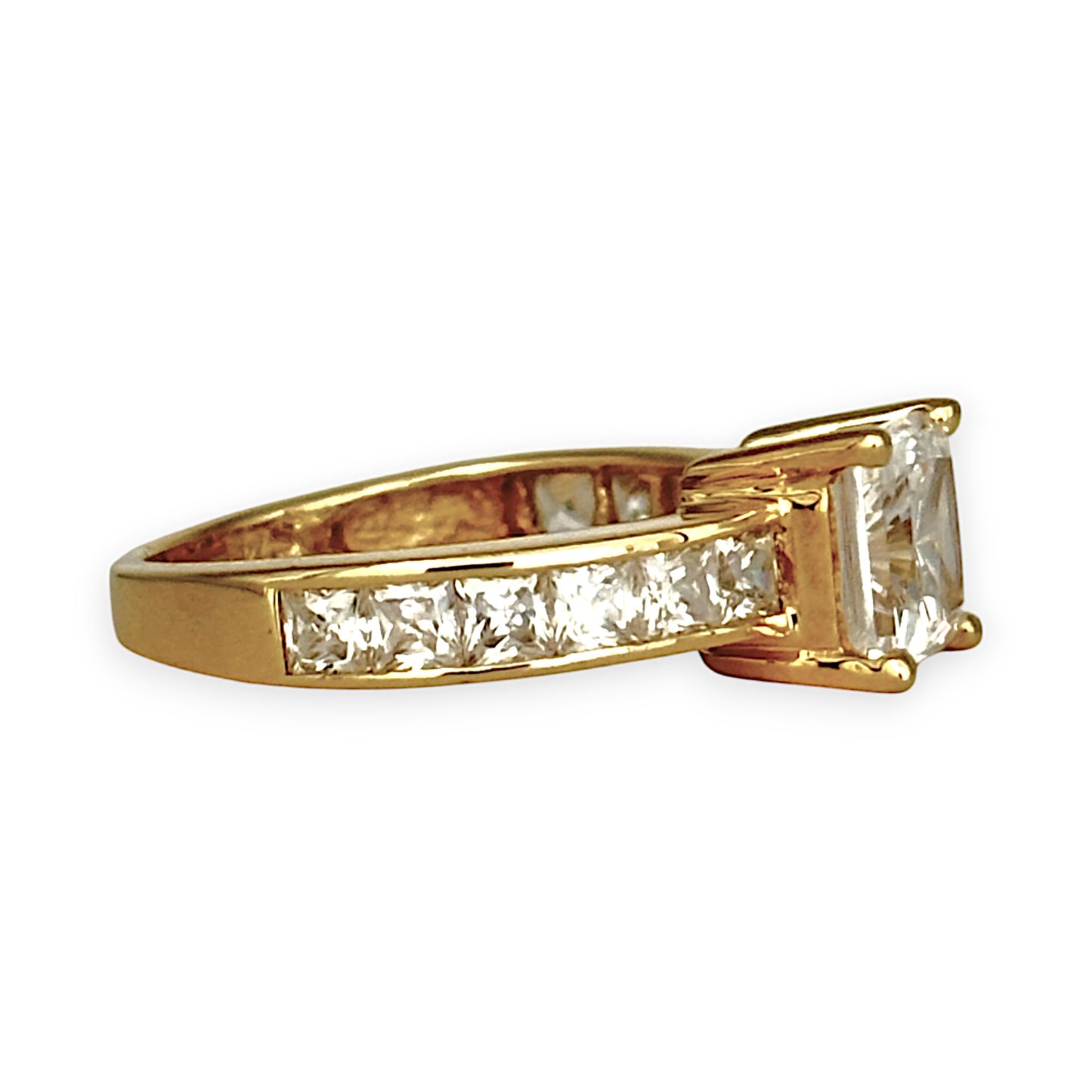 GOLD DEAL | 14ct (14K) Gold Ring Size O with Moissanite