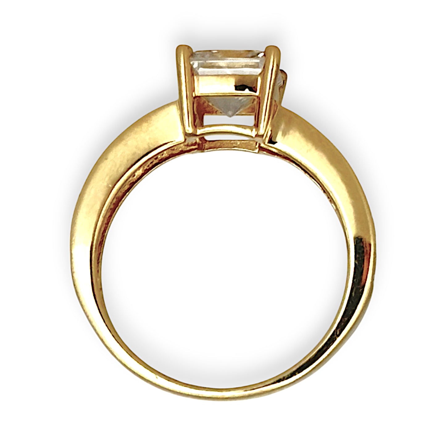 GOLD DEAL | 14ct (14K) Gold Ring Size O with Moissanite