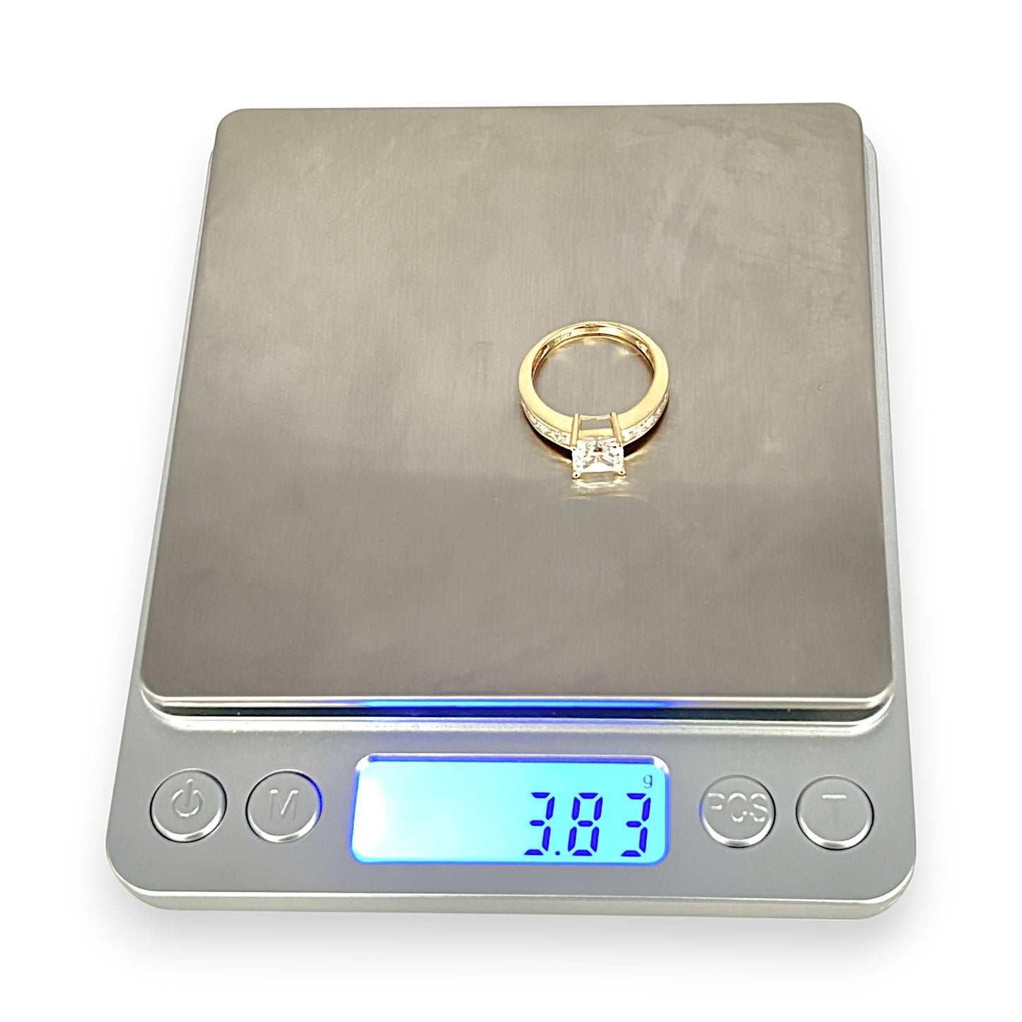 GOLD DEAL | 14ct (14K) Gold Ring Size O with Moissanite