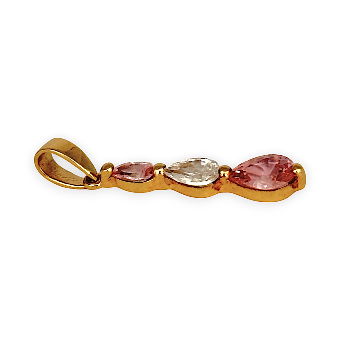 GOLD DEAL | 9ct Gold Pink White Pink CZ Pendant