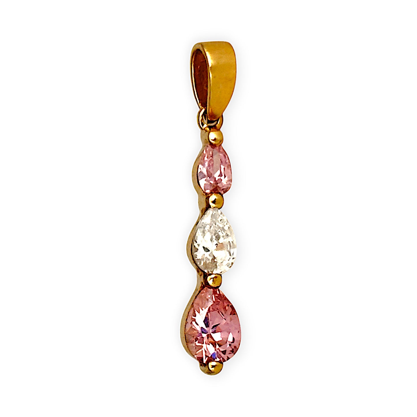 GOLD DEAL | 9ct Gold Pink White Pink CZ Pendant