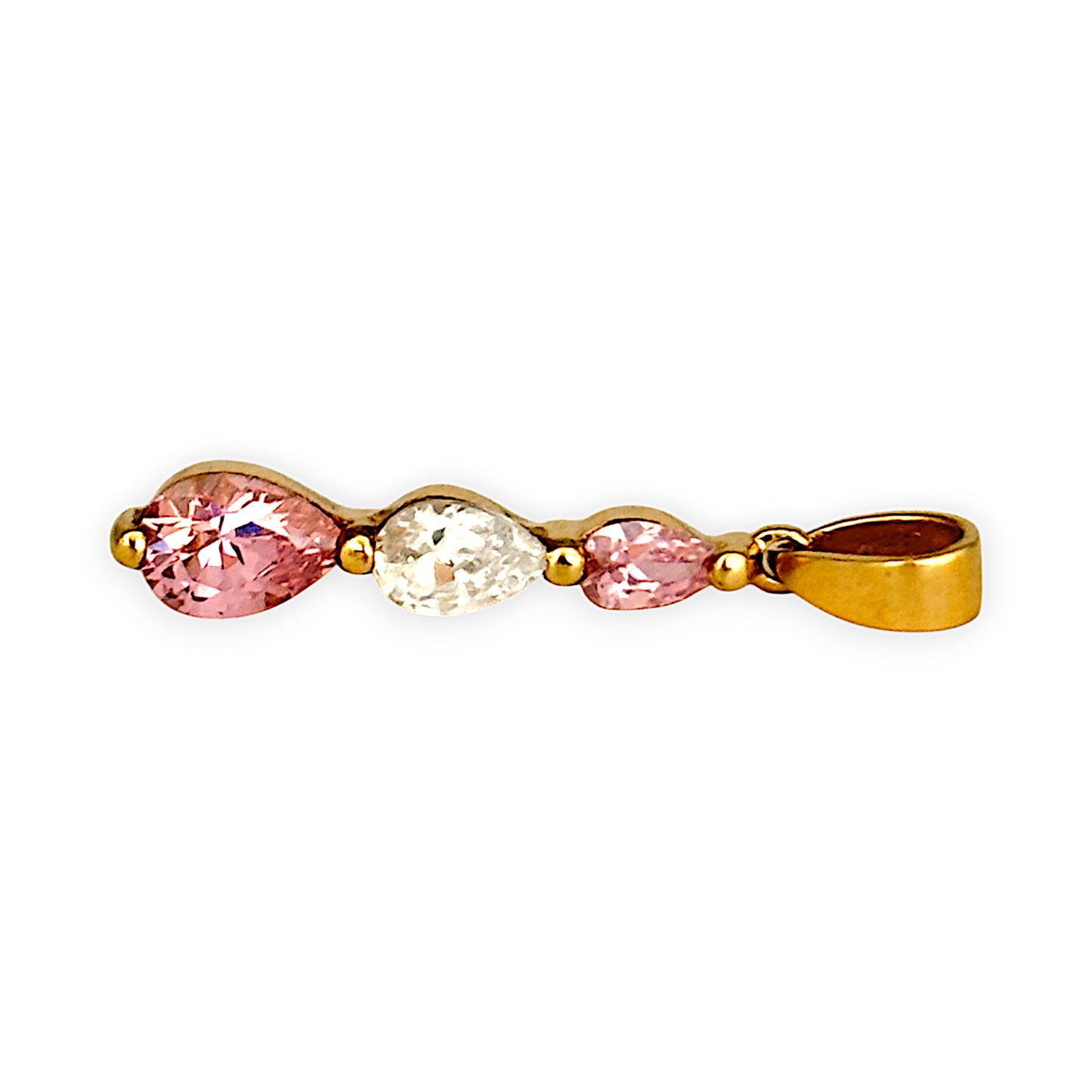 GOLD DEAL | 9ct Gold Pink White Pink CZ Pendant
