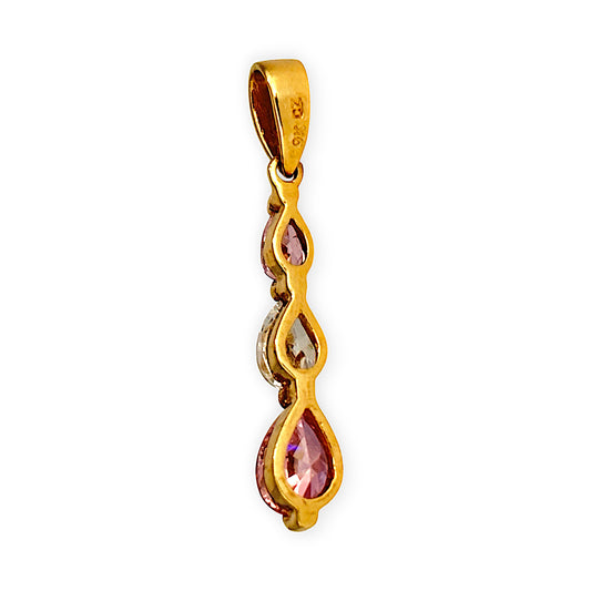 GOLD DEAL | 9ct Gold Pink White Pink CZ Pendant
