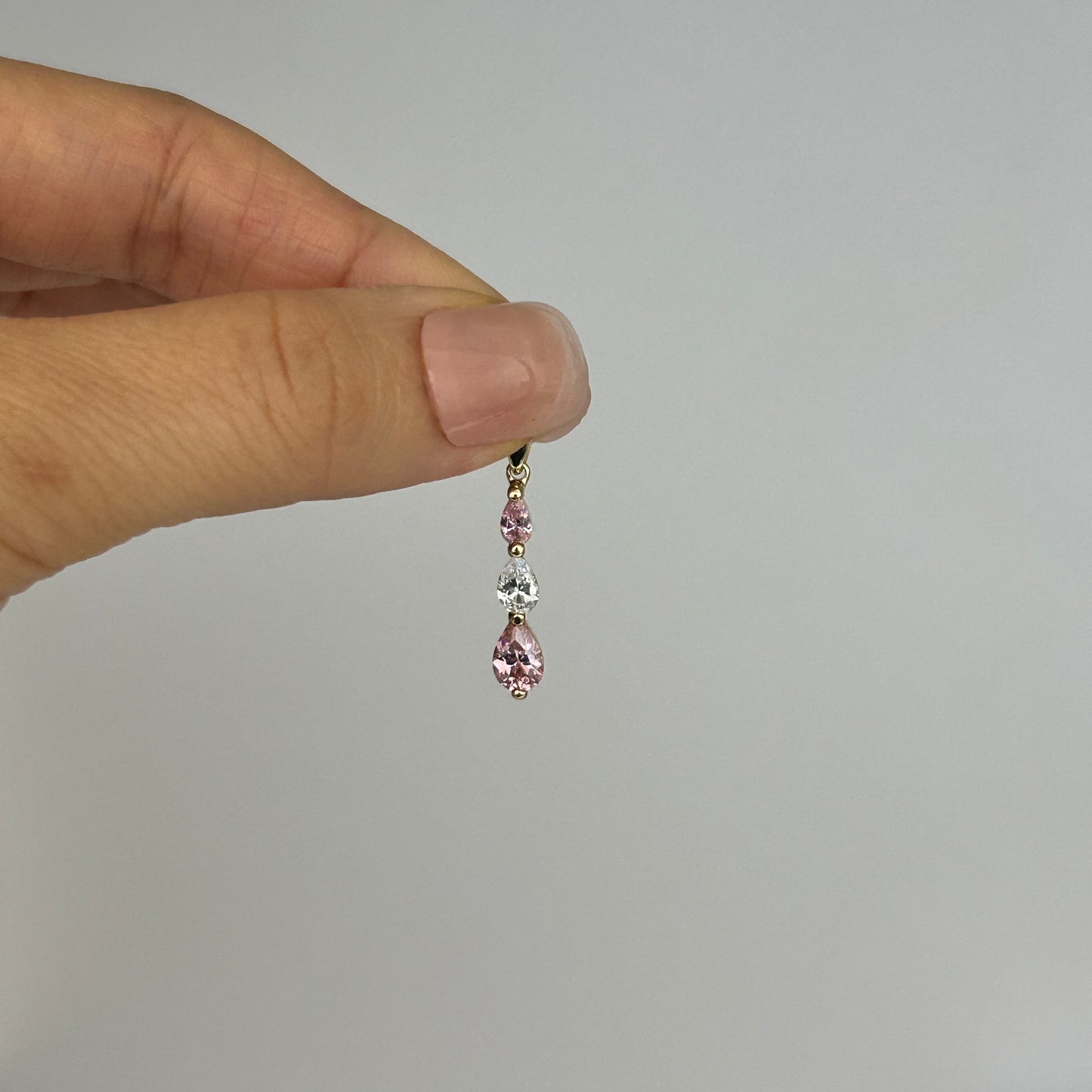 GOLD DEAL | 9ct Gold Pink White Pink CZ Pendant
