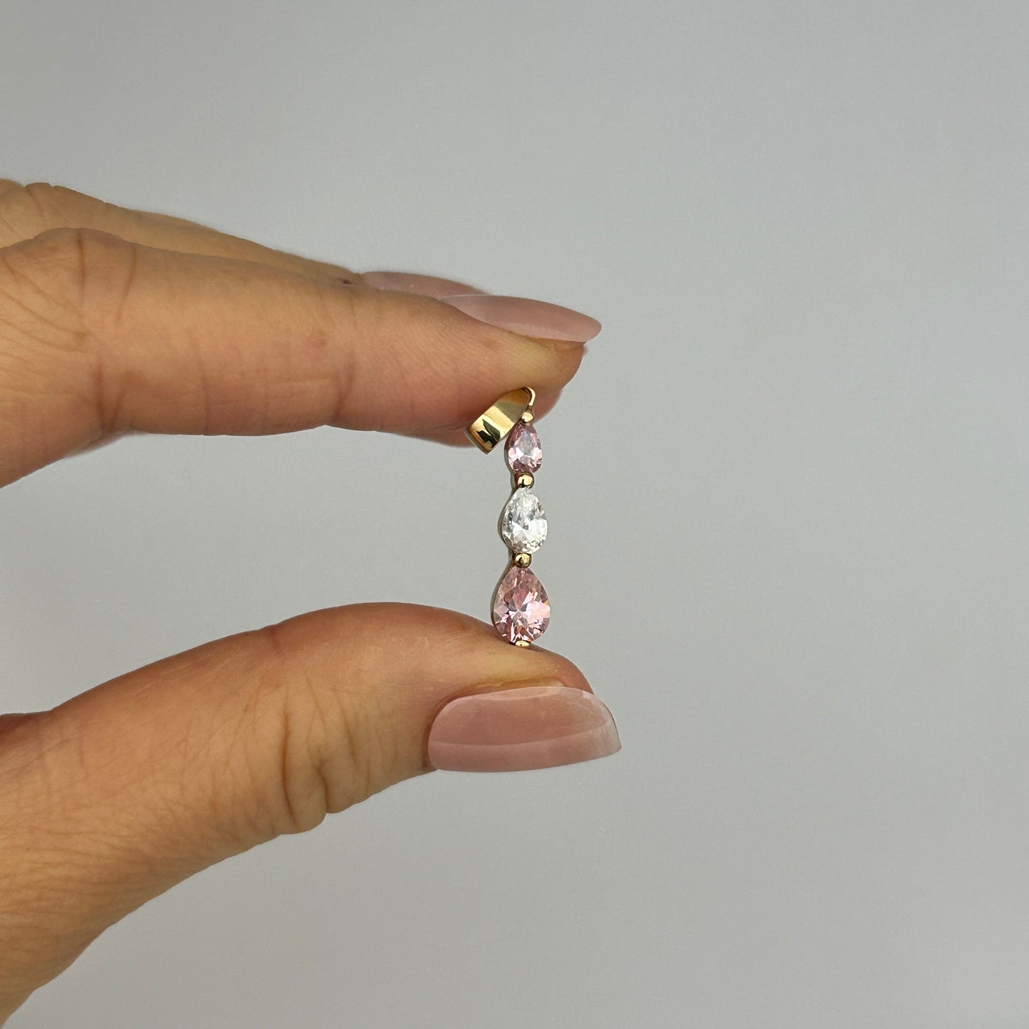 GOLD DEAL | 9ct Gold Pink White Pink CZ Pendant