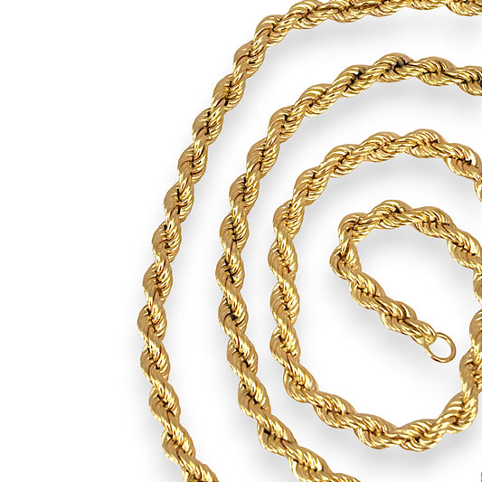 GOLD DEAL | 14ct (14K) Gold Twisted Rope Heavy Weight Chain Length 60cm