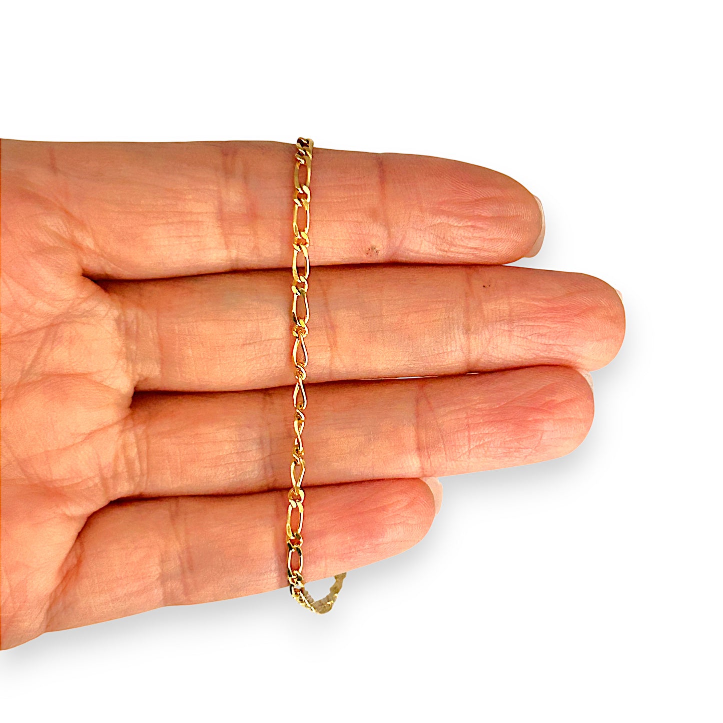 GOLD DEAL | 14ct (14K) Gold Crafted in Greece Figaro Bracelet Length 20cm