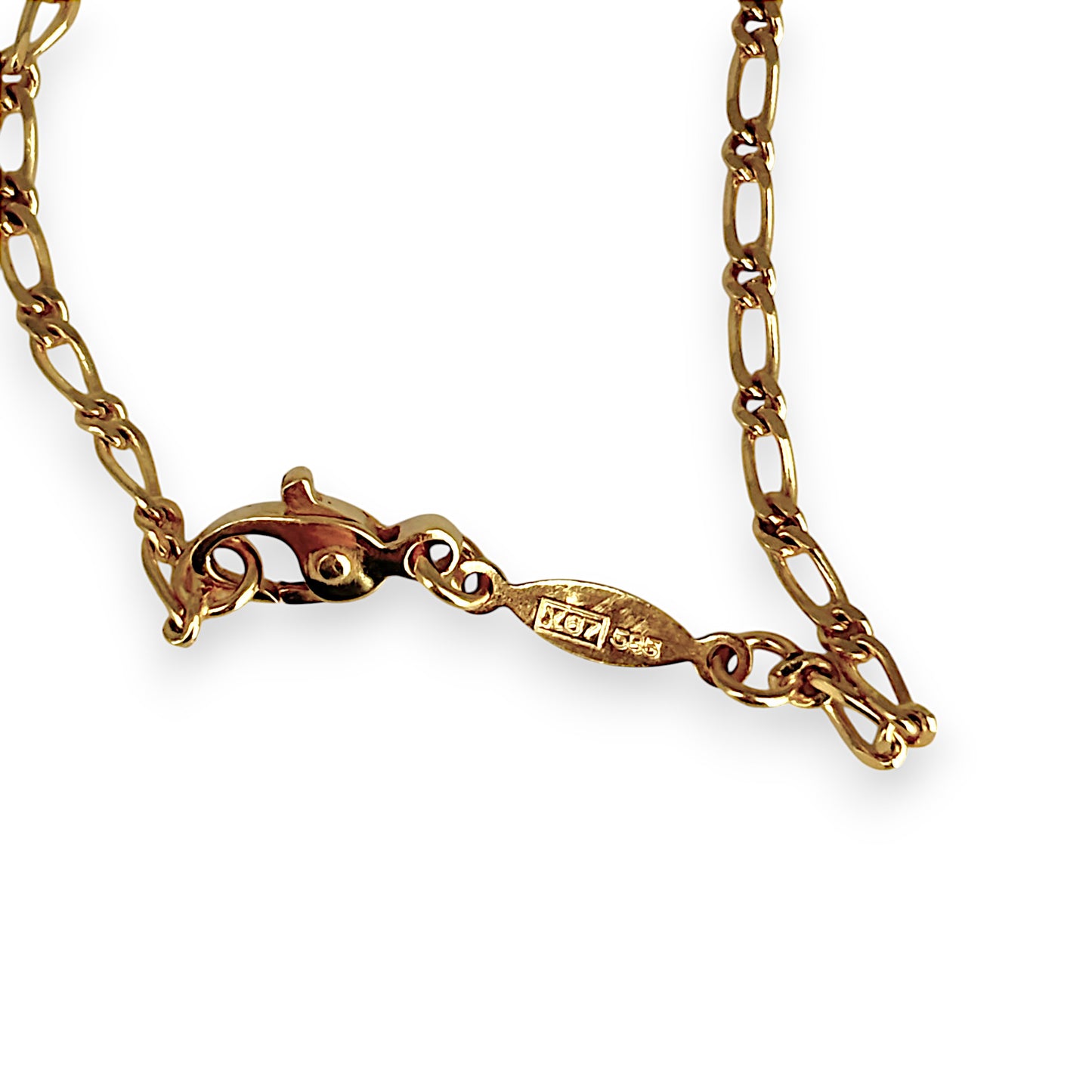 GOLD DEAL | 14K Gold Figaro Greece Bracelet Length 17.5cm