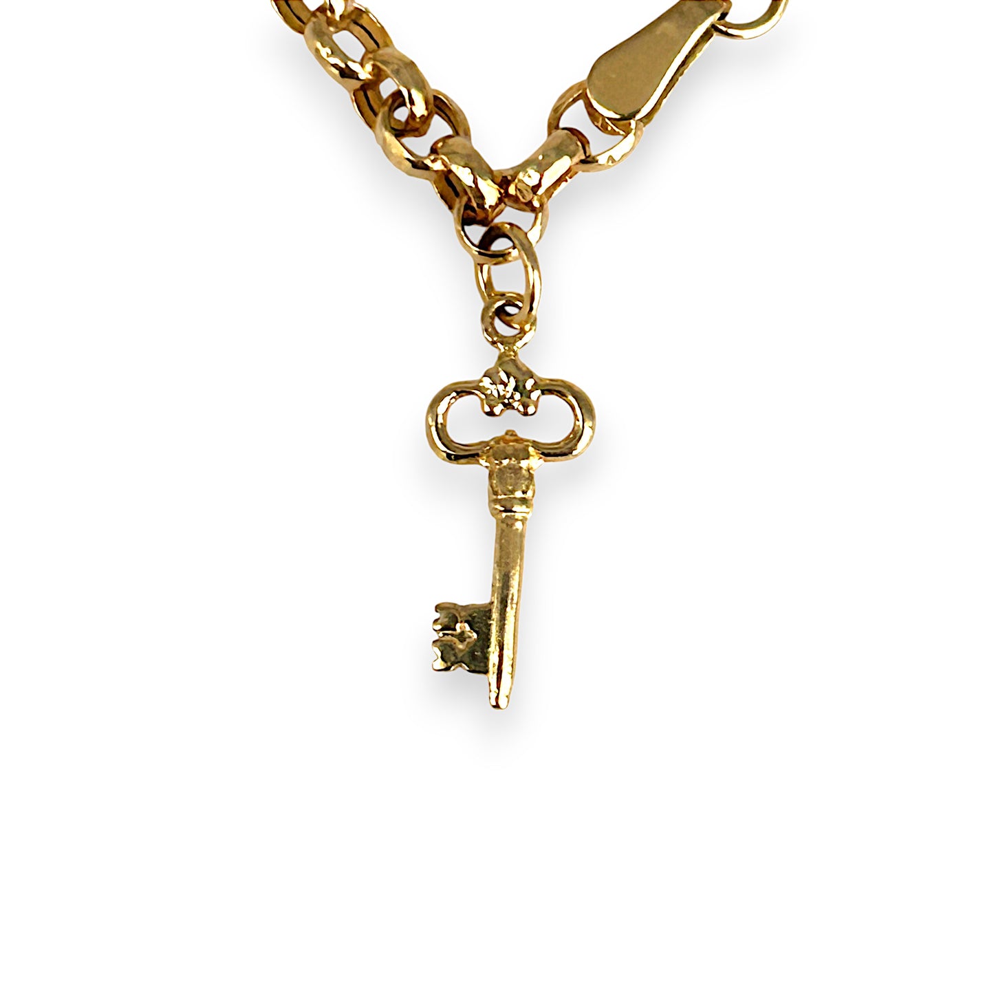 GOLD DEAL | 14K Gold Belcher Bracelet with 5 Charms Length 19cm