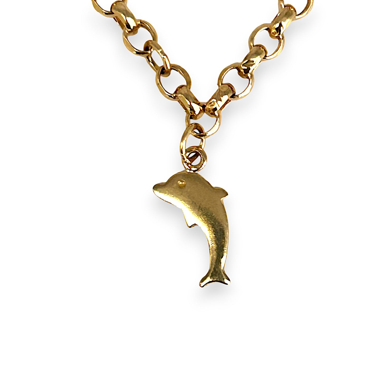 GOLD DEAL | 14K Gold Belcher Bracelet with 5 Charms Length 19cm