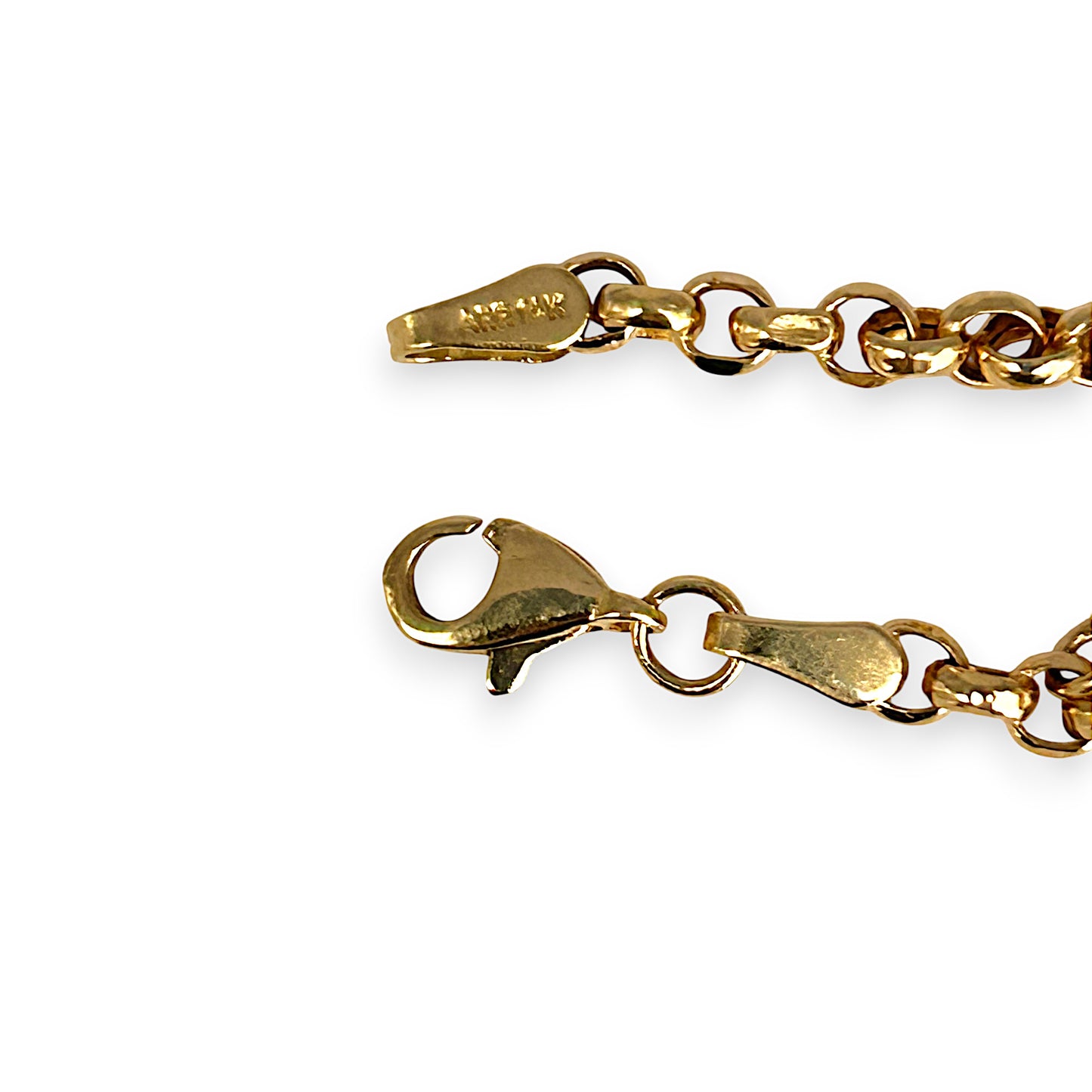 GOLD DEAL | 14K Gold Belcher Bracelet with 5 Charms Length 19cm