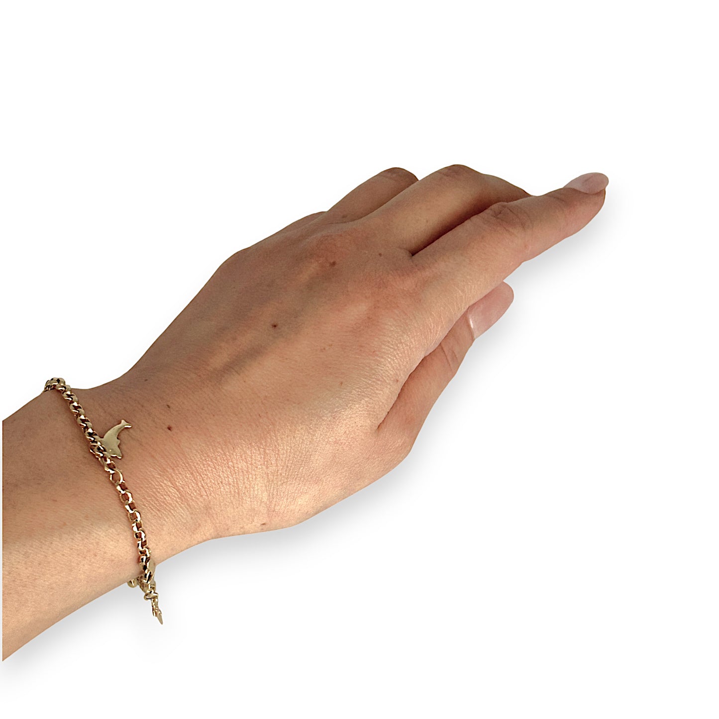 GOLD DEAL | 14K Gold Belcher Bracelet with 5 Charms Length 19cm